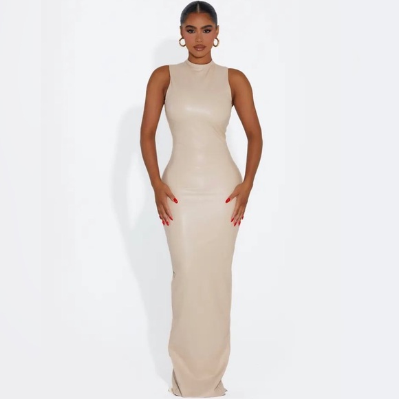 naked wardrobe Dresses & Skirts - Naked Wardrobe All Faux Love Maxi Dress in Nude